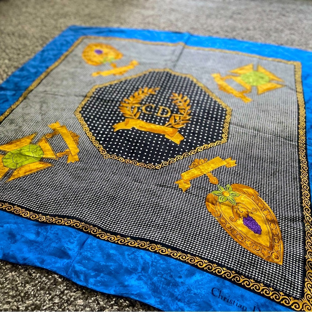 Christian Dior Vintage Silk Gemstone Scarf - Picture 3 of 13